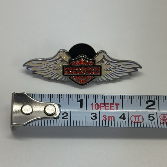 Harley-Davidson Orange Stone Bar & Shield with Wings Pin - Picture 3 of 4